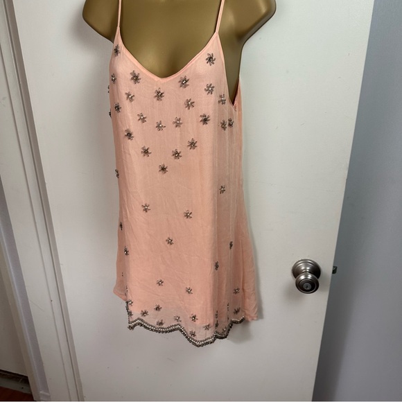 RAGA Orange Stargazing Embellished Beaded Pearl Jeweled Scalloped Hem Dress XS - Picture 2 of 16